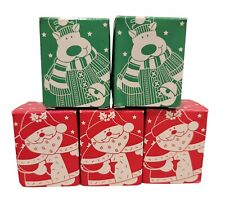 (5) Vintage 1997 Avon Holiday Ornament Soap Reindeer Santa Christmas Scents 1 oz picture