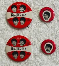 THE BEATLES Lot of 4 Pin-Back Buttons 1964 I'M A BEATLES FAN & PAUL McARTNEY picture