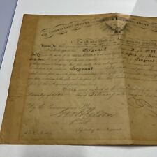 1864 Civil War Regimental Promotion Certificate  picture