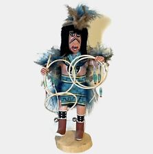 Vintage Doris McLancer Navajo “Tura Hoop Dancer” Doll Carving Signed DMcL 12”H picture