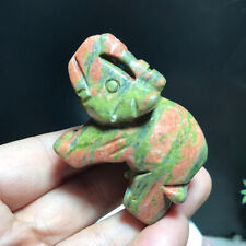 1PCS 70g Natural Unakite Quartz Hand Carved elephant  Crystal Healing gifts picture