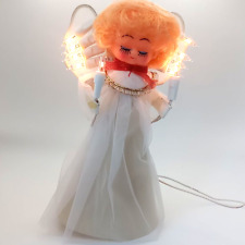 WORKING Vintage 10 Light Angel Tree Topper Steady or Flashing 8.25 Inch IOB picture