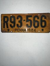 1924 Pennsylvania License Plate-Original Condition-In Good Shape-See Pictures picture