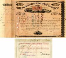 Lake Shore Railway Co. signed by H.B. Payne and J.H. Devereux - Railroad Stock C picture