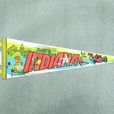vintage 1974 souvenir pennant indiana state capital indy 500 cardinal colorful picture