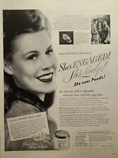 Vintage Print Ad 1942 WWII Pond's Cold Cream Cleansing Engaged Beauty Cupid Ring picture