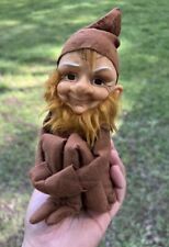 Vintage 1966 Kamar Elf Gnome Japan Brown Felt Bearded Knee Hugger picture