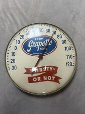 Vintage Antique Bubble Face Enjoy Grapette Soda Advertising Thermometer  picture