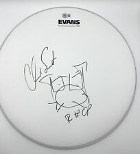CHAD SMITH SIGNED AUTOGRAPH DRUMHEAD RED HOT CHILI PEPPERS BECKETT BAS picture