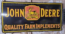 VINTAGE JOHN DEERE PORCELAIN SIGN 1934 FARMING TRACTOR FARM EQUIPMENT SALES 4ft picture