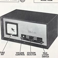 Original 1954 Webster Clock Radio Model 1105M Wire Schematic Repair Manual picture