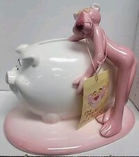 Rare Vintage pink panther money bank by royal orleans piggy Bank Ceramic Rare  picture