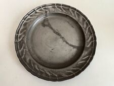 Antique SW Fein Zin German Pewter Plate, 8 3/4