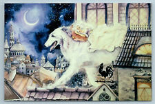 TINDER BOX Girl Princess on Dog Borzoi Fantasy City Moon Russian New postcard picture