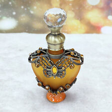 USA Antique Small Perfume Glass Bottle Refillable Crystal Metal Empty Bottles picture