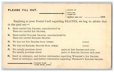 c1900's The Samuel Winslow Skate Mfg. Co. Worcester Massachusetts MA Postal Card picture