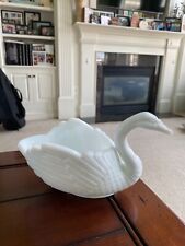 HTF 1950’S/1960’S MILK GLASS BEAUTIFUL IMPERIAL GLASS SWAN DISH picture