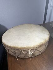 VINTAGE NATIVE AMERICAN RAWHIDE HAND DRUM HAND MADE WITH HAIR picture