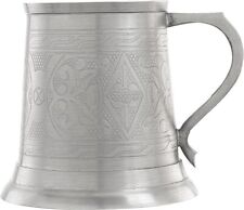 Brass Polished Antique Viking Theme Nickel Beer Stein Mug Goblets 16oz picture