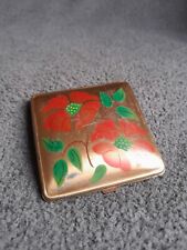 Vintage 1950's Elgin American Brass Floral Motifs Powder Compact Mirror picture