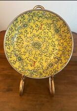 Vintage ACF Yellow Floral Japanese Porcelain Ware Bowl with Pewter picture