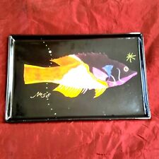 Vintage Fabienne Jouvin Black Fish Tray No 58 Chinoiserie Parisian Art 1990s picture