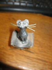 Michel Laude tin sculpture of cat on a canvas stool.9.5 cms picture