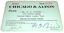 1917 CHICAGO & ALTON RAILROAD COMPANY EMPLOYEE PASS #C1429 picture