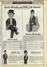 1938 PAPER AD Willie Talk Charley McCarthy Gabby Joe Ventriloquist Doll Dummy picture