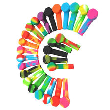 10 PCS Portable Colorful Bongs Silicone Smoking Hand Pipe With Metal Bowl&Cap picture