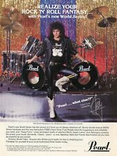 1987 Print Ad of Pearl World Series Drum Kit w Fred Coury of Cinderella picture