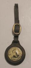 James M Cox for President Real Photo Watch Fob Button Leather Rare Antique picture