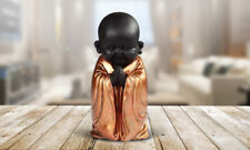 Praying Buddhist Gold & Black Statue 7
