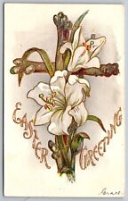 Easter Flowers c1909 Easter Greeting Antique Postcard 1c stamp picture