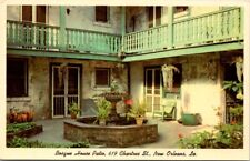 New Orleans LA Bosque House Patio Chatres Street Advertising Vintage Postcard picture