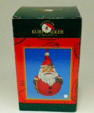 Christmas Ornament Round Jolly Santa's World Kurt Adler Bells Candy Cane picture