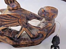 Maori Ceremonial Fishing Reel Hand Carved New Zealand Art One of a Kind picture