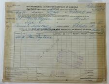 Vintage International Harvester Company Receipt From September 12, 1913 picture