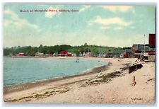 1911 Beach At Merwin' Point Canoeing Milford Connecticut CT Posted Tree Postcard picture
