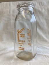 Vintage Half Pint Milk Bottle Bowman Farm Dairy Madison Wisconsin picture