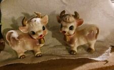 Vintage Elsie the Purple Cow Salt and Pepper Shakers Gold horns and bell picture