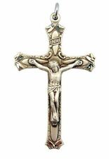 HMHInc Sterling Silver Modern Flare Jesus Cross Crucifix Pendant for Rosary, 1 1 picture