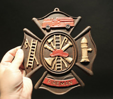 Antique Vintage Style Cast Iron Fire Fighter Plaque Fire Mark Sign  picture