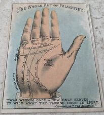 *VERY RARE* VICT. TRADE CARD PALMISTRY, ART OF PALM READING, SAPOLIO SOAP WOW picture