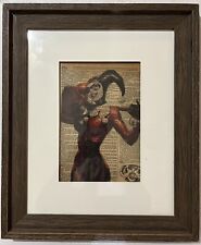 DC HARLEY QUINN VINTAGE NEWSPAPER ART FRAMED AND MATTED 18X15 ONE OF A KIND picture