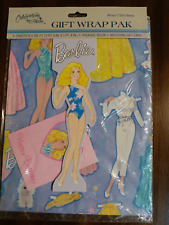 Vintage Barbie Paper Doll Gift Wrap Paper Gibson Unopened Pack of 2 Sheets picture