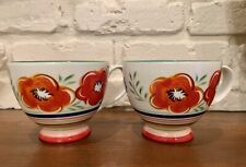 Pair Of 2 Grace Fine Ceramics Hand Painted Mugs Floral Gorgeous  picture