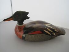 Wood Duck Hand Carved Dan Brown Signed 9.25 inches picture