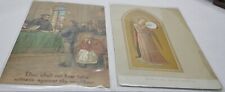 2 Vintage Unmailed Religious Postcards Embossed False Witness Angel picture