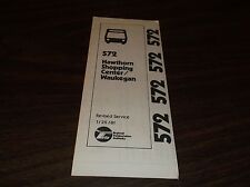 JANUARY 1981 CHICAGO RTA ROUTE 572 HAWTHORN SHOPPING WAUKEGAN BUS SCHEDULE picture